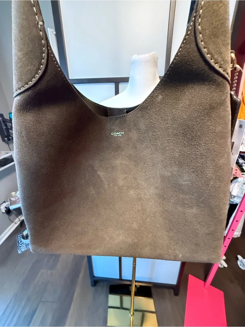 Coach Brooklyn Suede Small Shoulder Bag β Olive Green β NWT - Picture 10 of 15